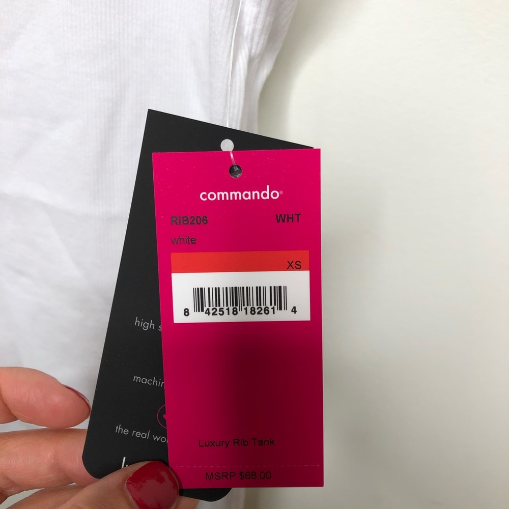 Commando Luxury Rib Tank White - Picture 9 of 9